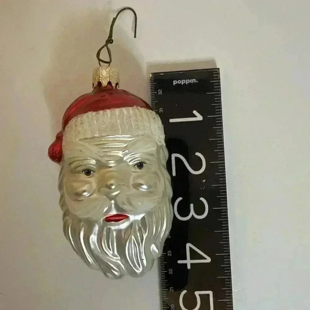 Vintage Frosty Santa Claus Head‎ Christmas Ornament Tree Decoration Holiday